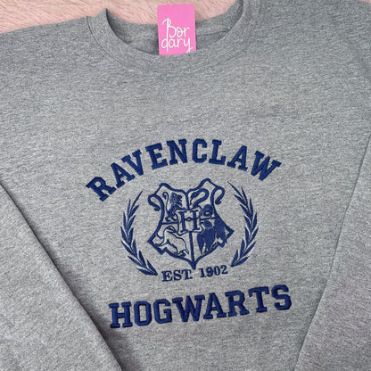 Green Leaf Border Harry Potter Hogwarts Embroidered Sweatshirt/ Hoodie