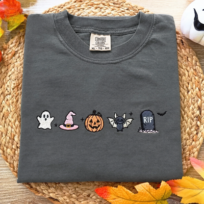 HALLOWEEN ICONS EMBROIDERED  TEE / CREW NECK