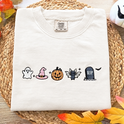 HALLOWEEN ICONS EMBROIDERED  TEE / CREW NECK
