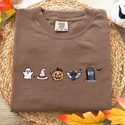 HALLOWEEN ICONS EMBROIDERED  TEE / CREW NECK