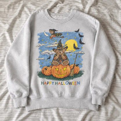 HAPPY HALLOWEEN WITCH BEAR TEE / CREW NECK