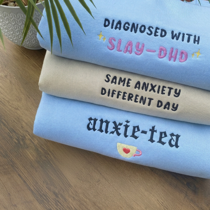 ANXIE-TEA EMBROIDERED CREW NECK / HOODIE