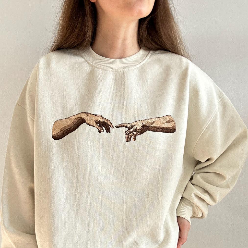 THE CREATION OF ADAM Embroidered Sweatshirt