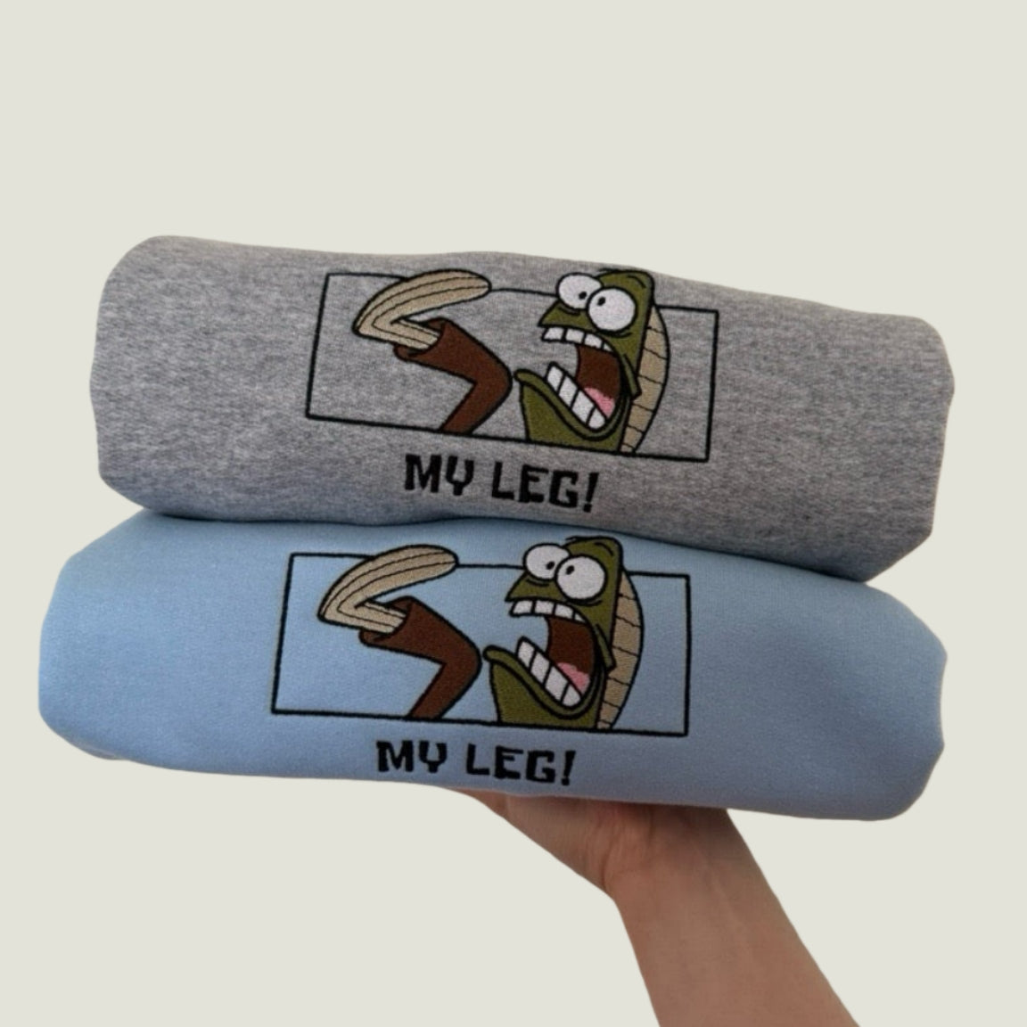 MY LEG! EMBROIDERED CREW NECK / HOODIE