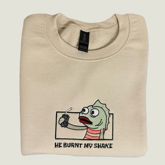 HE BURNT MY SHAKE CREW NECK / HOODIE