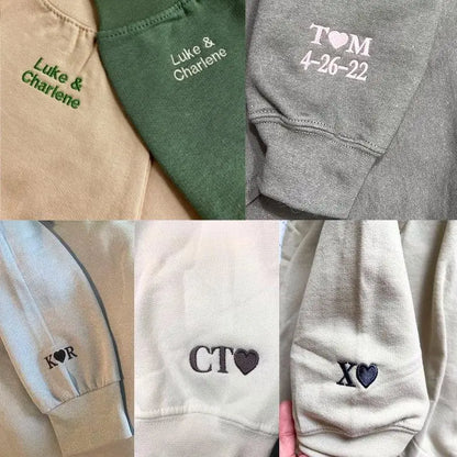 Custom Father And Child Photo Embroidery Hoodie customifeel