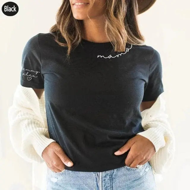 Custom Mama Sweatshirt with Children Name on Sleeve - customifeel