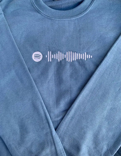 Customized Embroidered Song music barcode sweatshirt customifeel