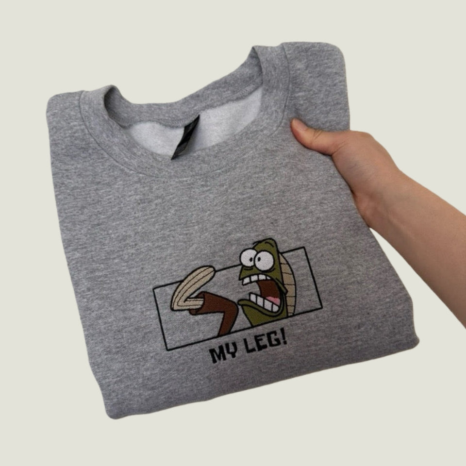 MY LEG! EMBROIDERED CREW NECK / HOODIE