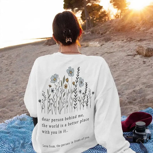 Dear Person Behind Me Hoodie-Flower bushes customifeel