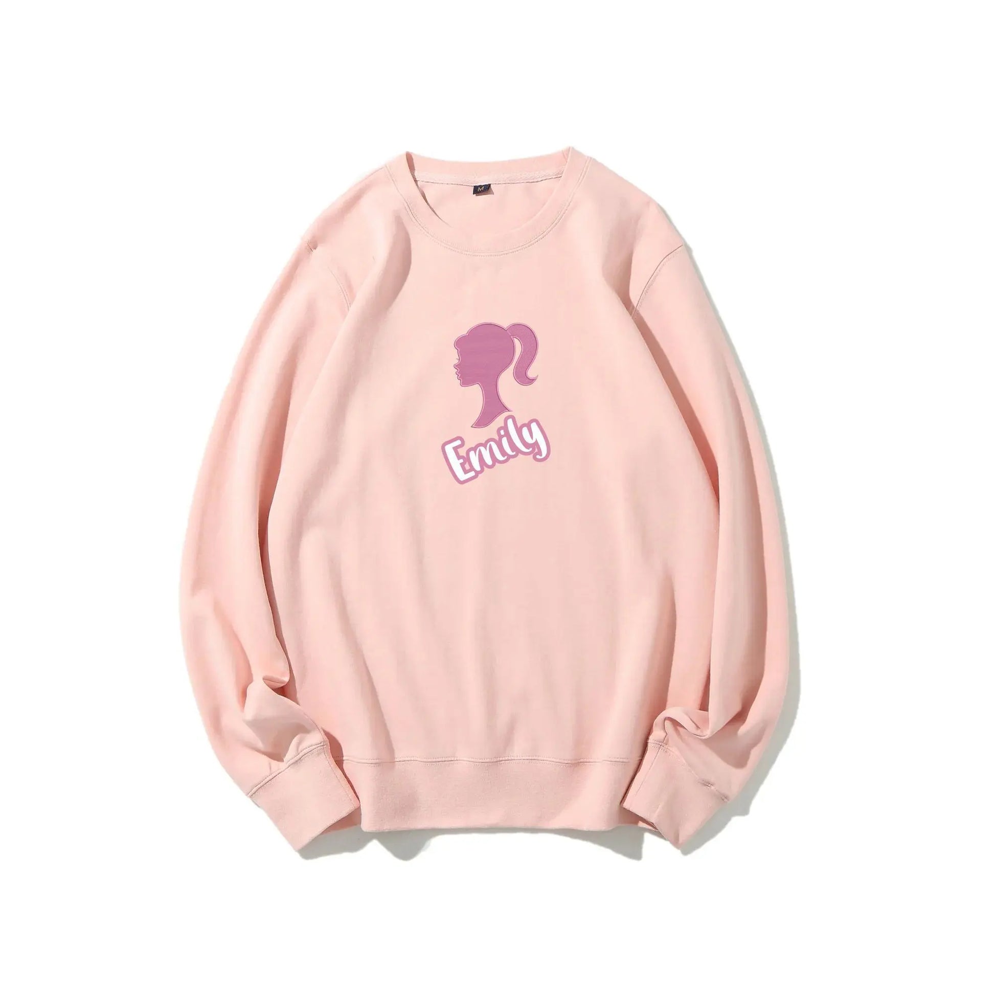 Doll head and custom name embroidered sweatshirt customifeel