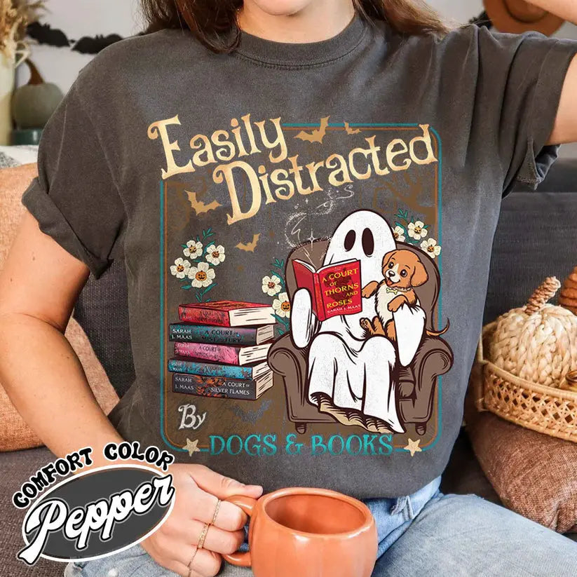 👻Easily Distracted Dogs And Books 01123 (Copy) customifeel