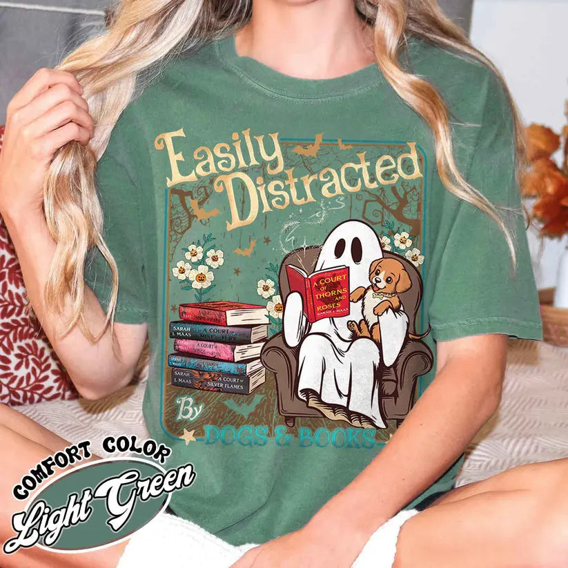 👻Easily Distracted Dogs And Books 01123 (Copy) customifeel