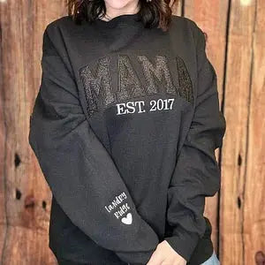 Mama Glitter Applique sweatshirt/ Hoodie Curvymodel