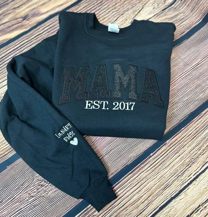 Mama Glitter Applique sweatshirt/ Hoodie Curvymodel