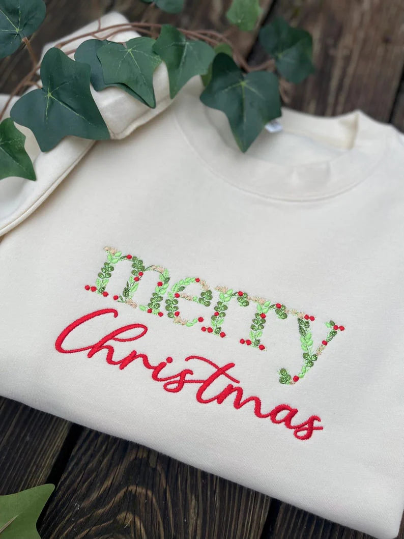 Broderie Joyeux Noël Crewneck/Hoodie