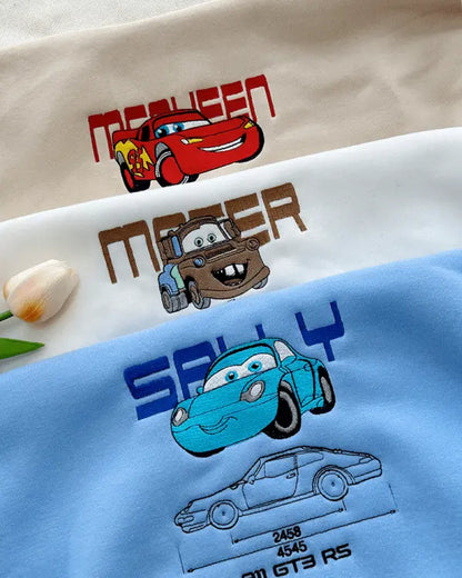 McQueen & Sally & Mater×Couple Embroidered sweatshirts customifeel