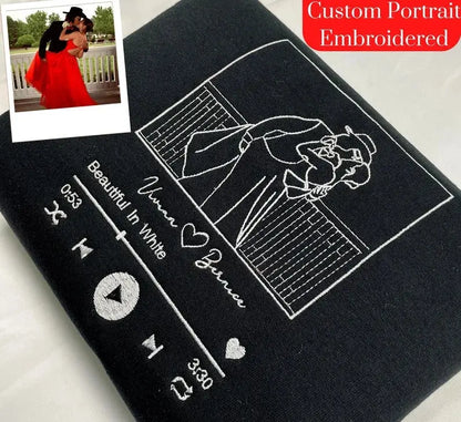 Outline Photo Sweatshirt with Favorite Song Music customifeel