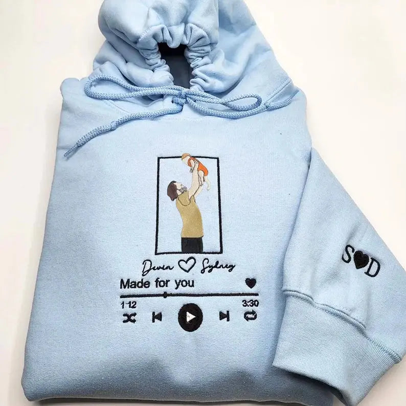 Outline Photo Sweatshirt with Favorite Song Music customifeel