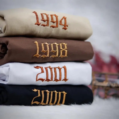 Personalized Birth Year Embroidered Sweatshirt customifeel