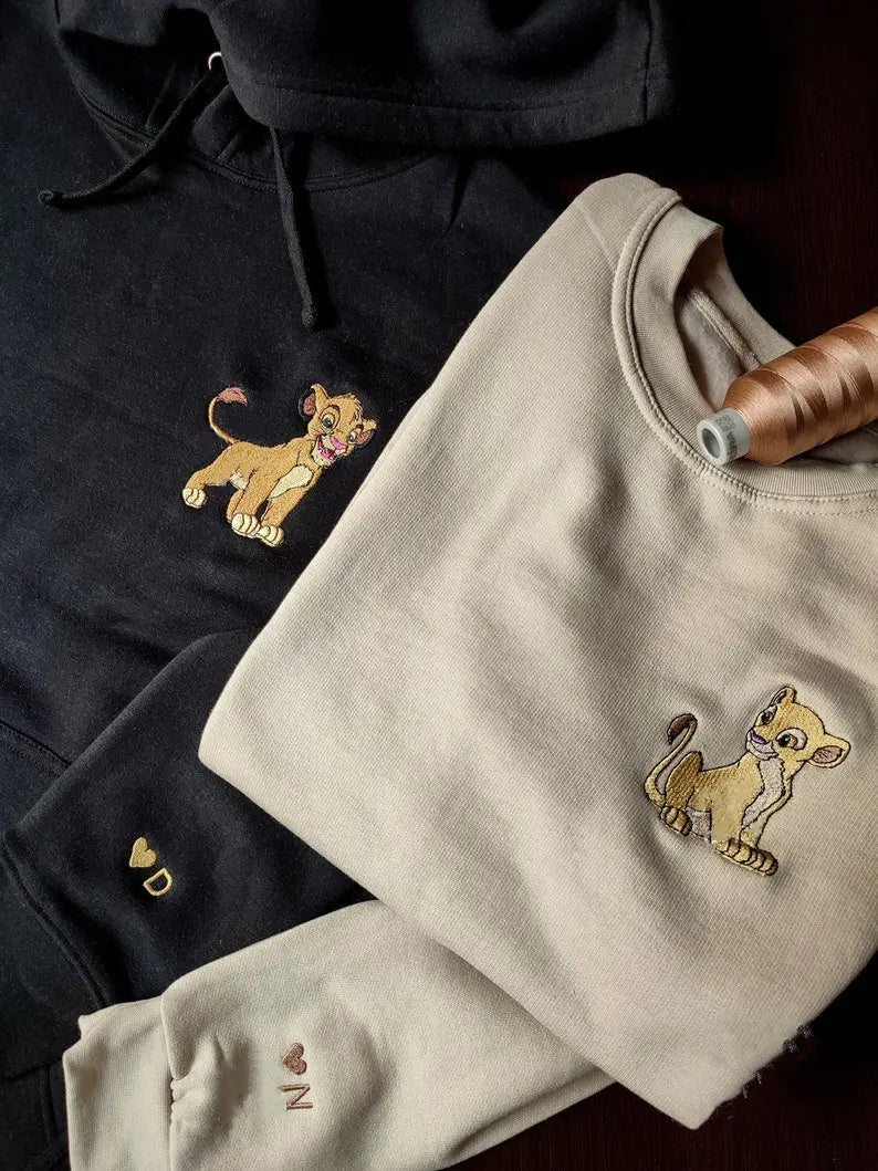 The Lion King Couple embroidered Sweatshirt customifeel