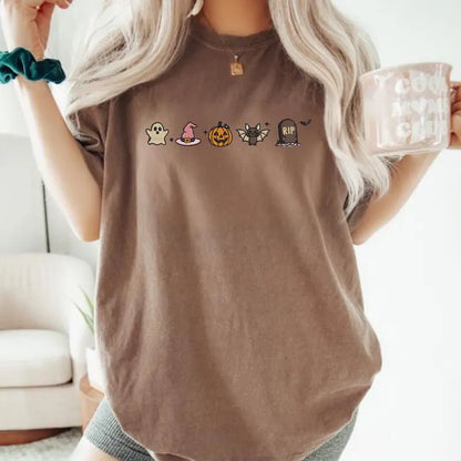 HALLOWEEN ICONS EMBROIDERED  TEE / CREW NECK