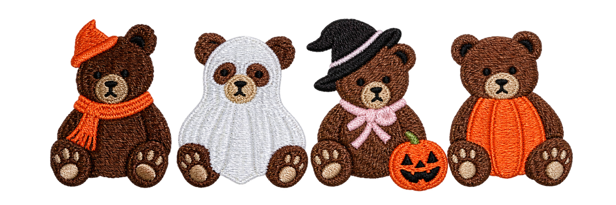 HALLOWEEN TEDDY BEAR EMBROIDERED TEE / CREW NECK