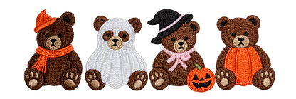 HALLOWEEN TEDDY BEAR EMBROIDERED TEE / CREW NECK