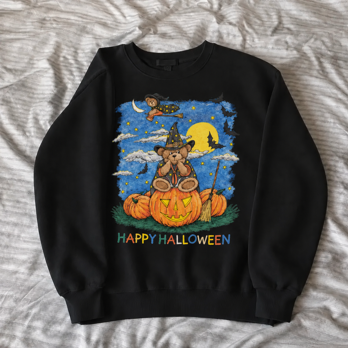 HAPPY HALLOWEEN WITCH BEAR TEE / CREW NECK