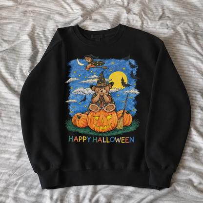 HAPPY HALLOWEEN WITCH BEAR TEE / CREW NECK