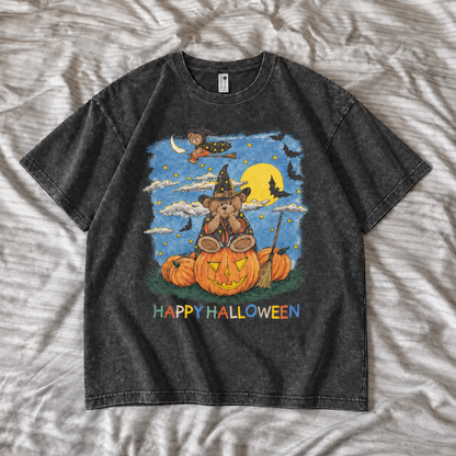 HAPPY HALLOWEEN WITCH BEAR TEE / CREW NECK