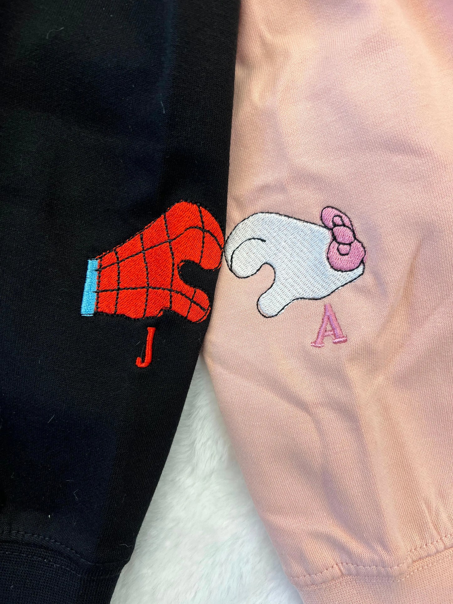 kitty Spider×Couple Characters Embroidered Sweatshirt/ hoodie customifeel