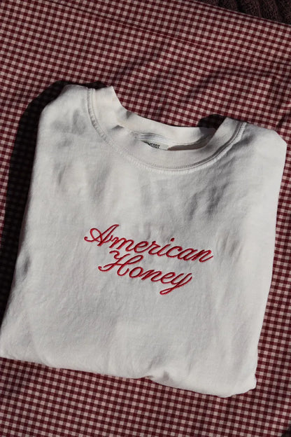 AMERICAN HONEY EMBROIDERED CREW NECK / HOODIE